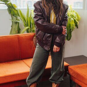 Vintage Oxblood Leather Bomber